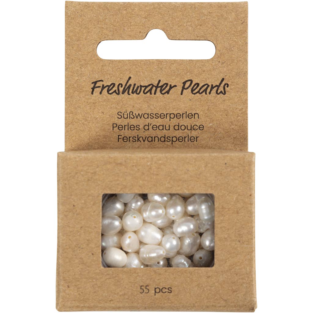 Mageveepärlid, perforeeritud ristisuunas, diameeter. 4-6 mm, augu suurus 1 mm, pärlmutter, 55 tk/ 1 pakk - Image 2