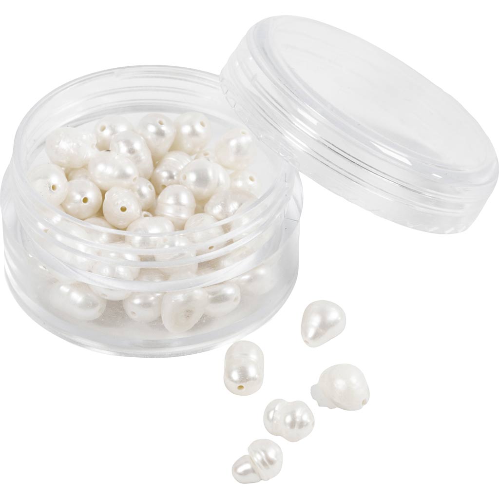 Mageveepärlid, perforeeritud ristisuunas, diameeter. 4-6 mm, augu suurus 1 mm, pärlmutter, 55 tk/ 1 pakk - Image 4