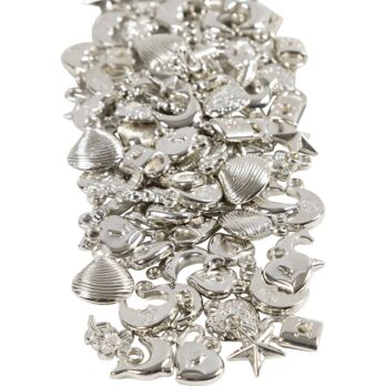 Hõbedast lülid, suurus 15-20 mm, augu suurus 3 mm, ca. 200 tk, 80 g/ 1 pakk