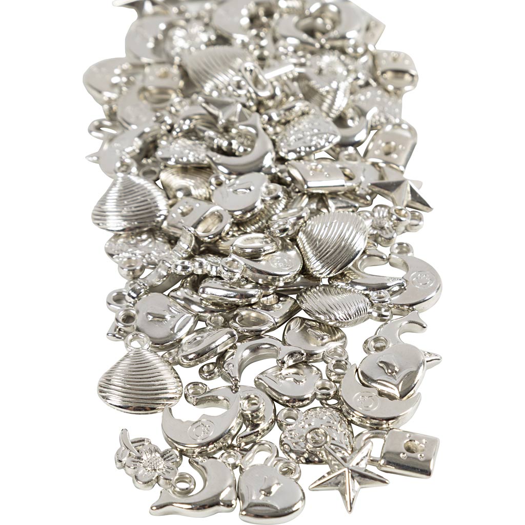 Hõbedast lülid, suurus 15-20 mm, augu suurus 3 mm, ca. 200 tk, 80 g/ 1 pakk