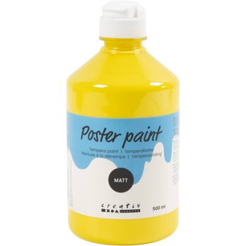 Plakatvärv Matte, kollane, 500 ml/ 1 pudel