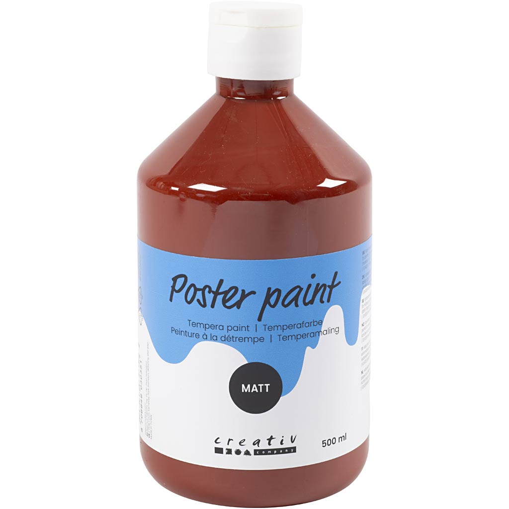 Plakatvärv matt, pruun, 500 ml/ 1 pudel