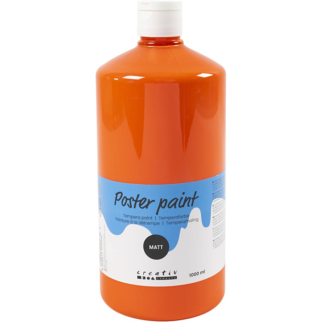 Plakatvärv Matte, oranž, 1000 ml/ 1 pudel