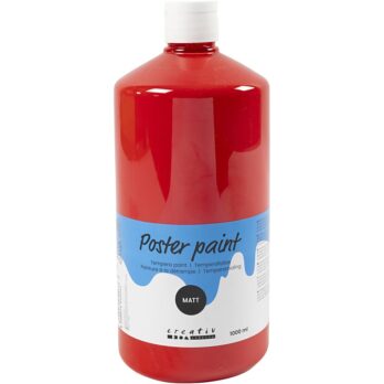 Plakatvärv Matte, punane, 1000 ml/ 1 pudel