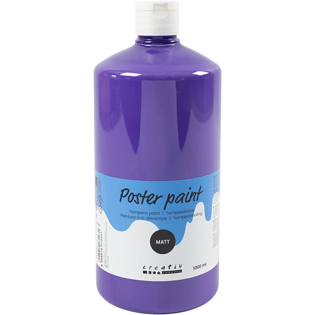 Plakatvärv Matte, violetne, 1000 ml/ 1 pudel