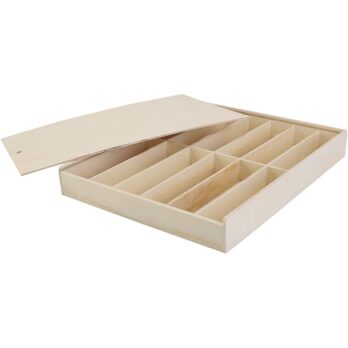 Puidust kast kaanega, suurus 29x37x5 cm, 1 tk