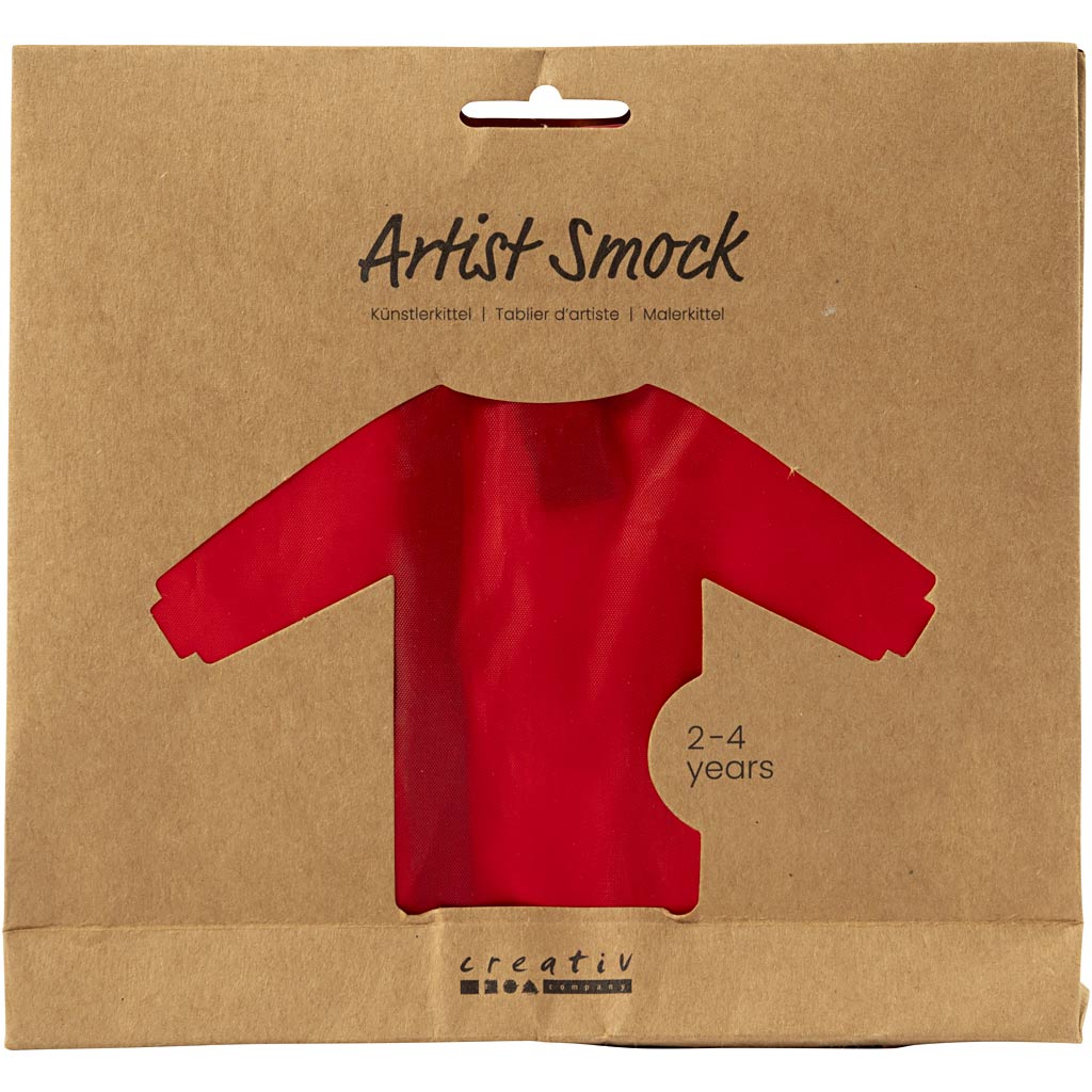 Artist Smock, L: 55 cm, suurus 2-4 aastat, punane, 1 tk. - Image 2