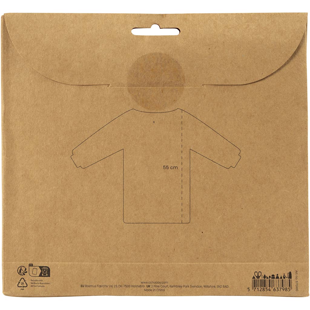 Artist Smock, L: 55 cm, suurus 2-4 aastat, punane, 1 tk. - Image 3