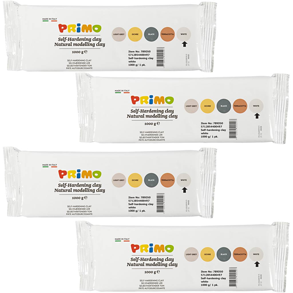 Isekõvenev savi, valge, 4x1000 g/ 1 pakk