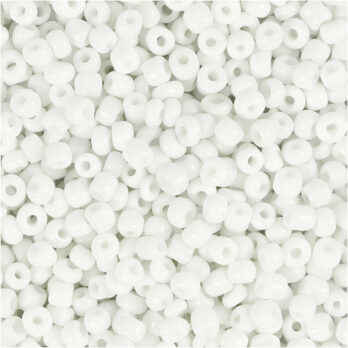 Seed Beads, dia. 3 mm, suurus 8/0, augu suurus 0,6-1,0 mm, valge, 25 g/ 1 pakk