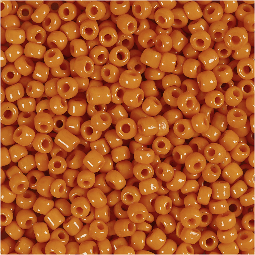 Seed Beads, dia. 3 mm, suurus 8/0, augu suurus 0,6-1,0 mm, oranž, 25 g/ 1 pakk.