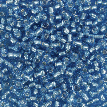 Seed Beads, dia. 3 mm, suurus 8/0, augu suurus 0,6-1,0 mm, läbipaistev türkiissinine, 25 g/ 1 pakk
