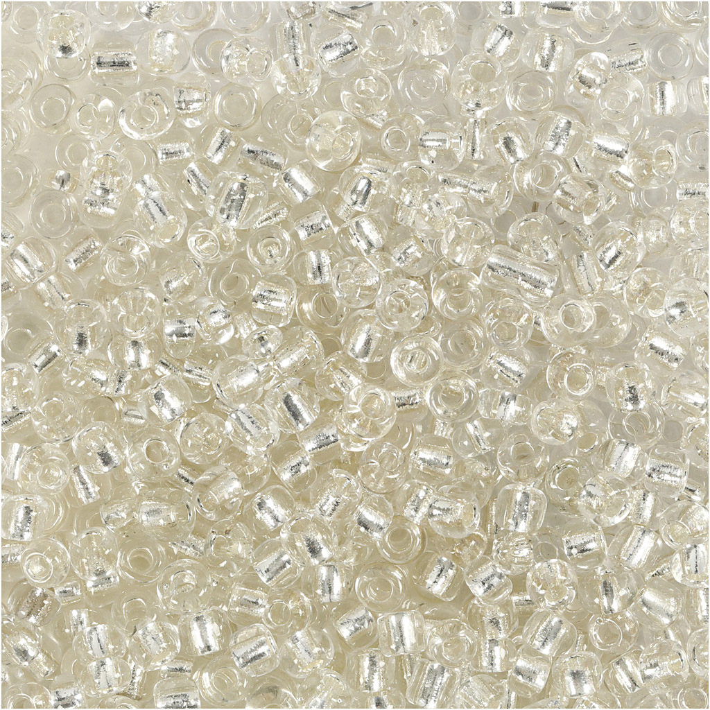 Seed Beads, dia. 3 mm, suurus 8/0, augu suurus 0,6-1,0 mm, hõbedane, 25 g/ 1 pakk - Image 3