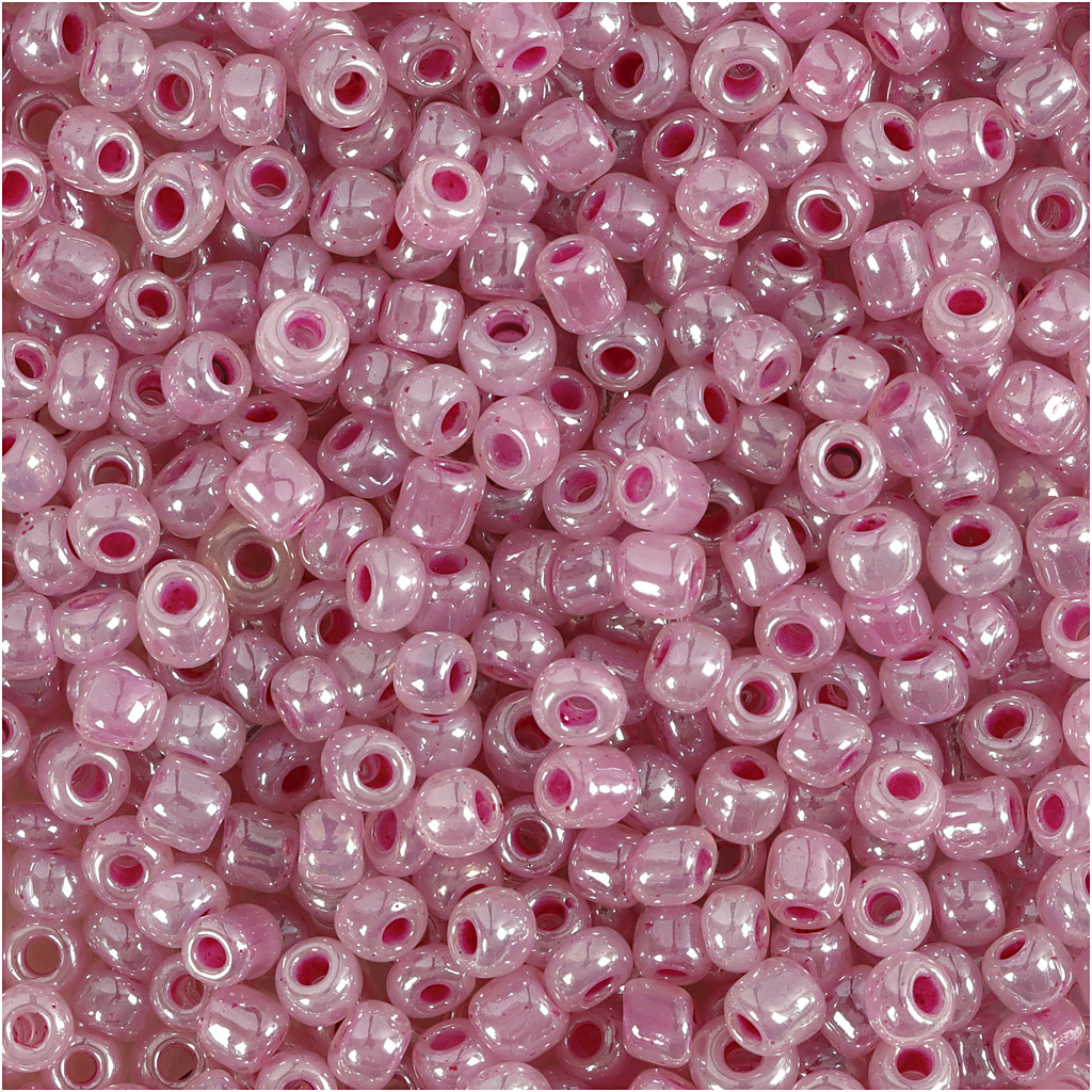 Seed Beads, dia. 3 mm, suurus 8/0, augu suurus 0,6-1,0 mm, roosa, 25 g/ 1 pakk
