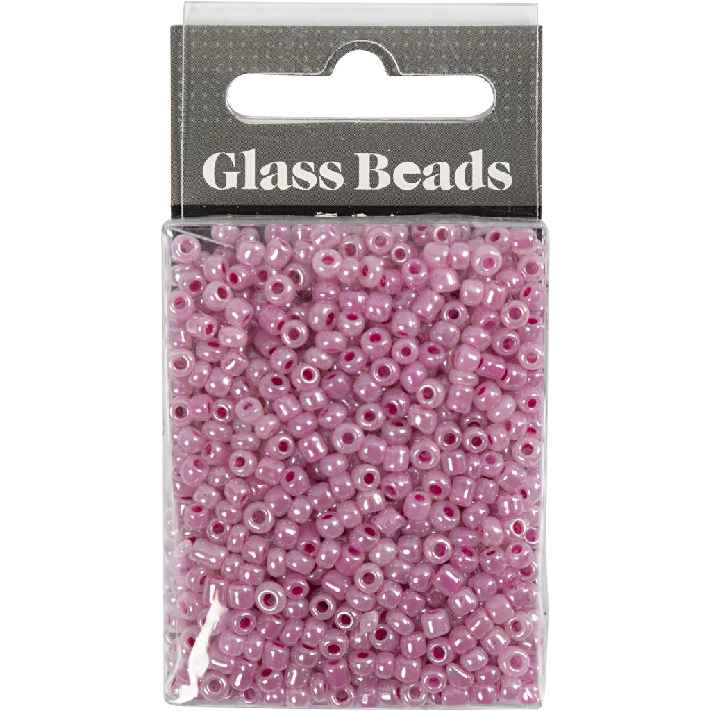 Seed Beads, dia. 3 mm, suurus 8/0, augu suurus 0,6-1,0 mm, roosa, 25 g/ 1 pakk - Image 2
