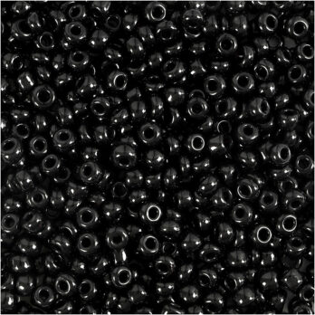 Seed Beads, dia. 3 mm, suurus 8/0, augu suurus 0,6-1,0 mm, must, 500 g/ 1 pakk