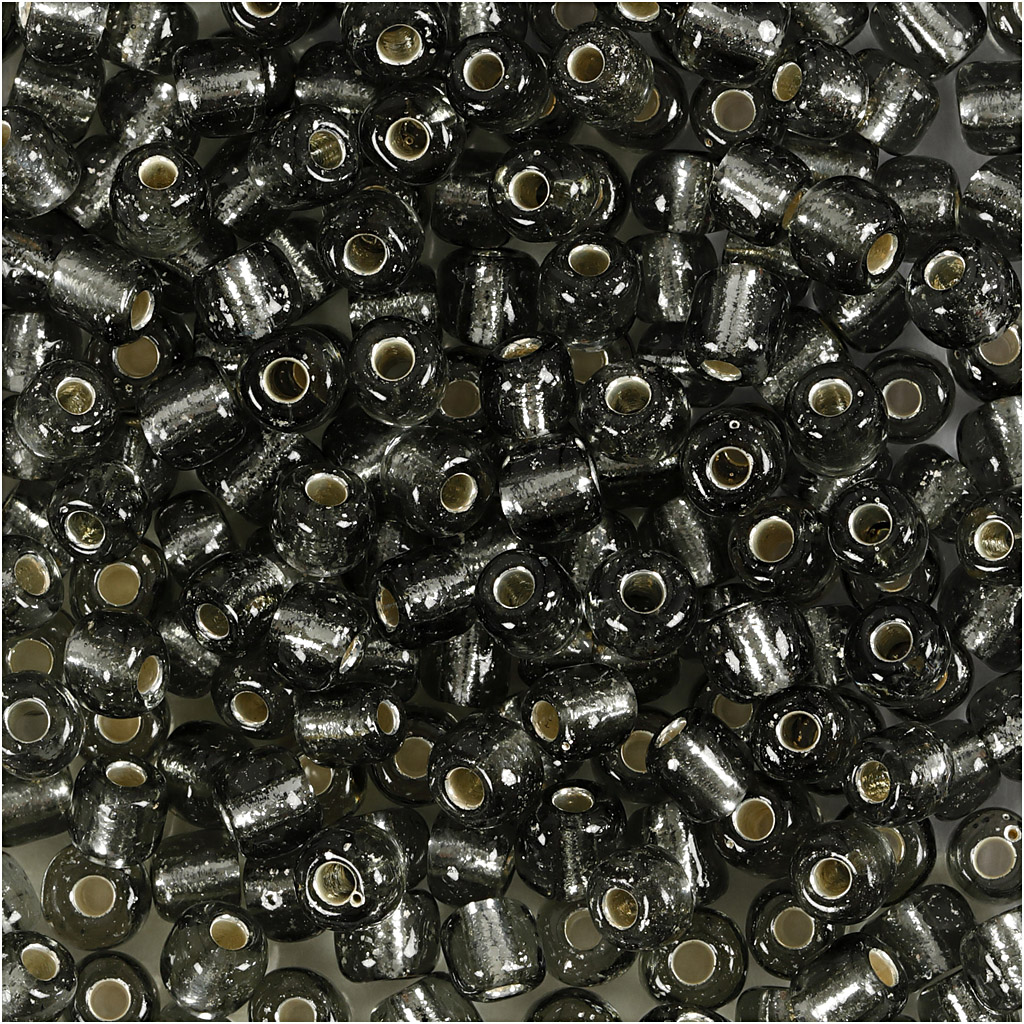 Seed Beads, dia. 4 mm, suurus 6/0, augu suurus 0,9-1,2 mm, läbipaistev hall, 25 g/ 1 pakk - Image 3