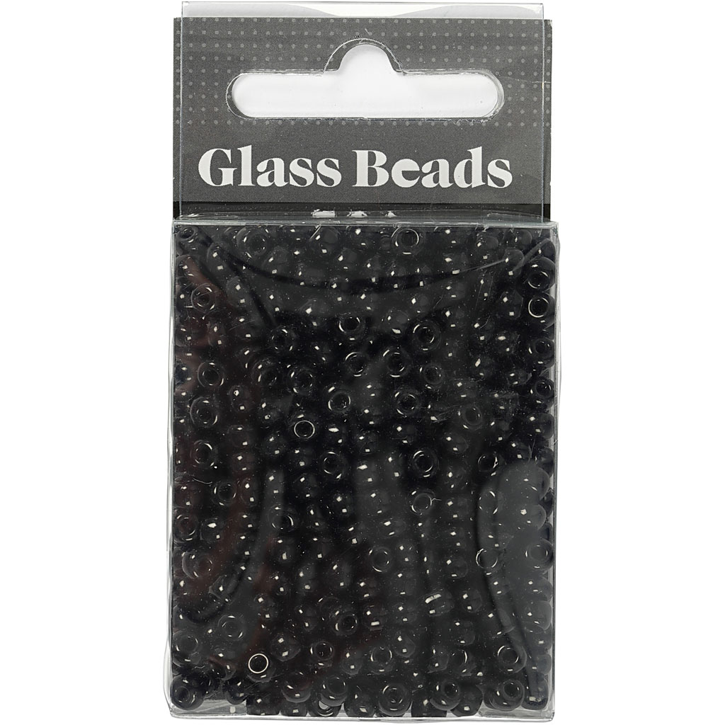 Seed Beads, dia. 4 mm, suurus 6/0, augu suurus 0,9-1,2 mm, must, 25 g/ 1 pakk - Image 2