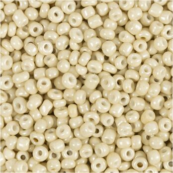 Seed Beads, dia. 3 mm, suurus 8/0, augu suurus 0,6-1,0 mm, naturaalvalge, 25 g / 1 pakk