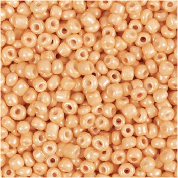 Seed Beads, dia. 3 mm, suurus 8/0, augu suurus 0,6-1,0 mm, virsik, 25 g/ 1 pakk
