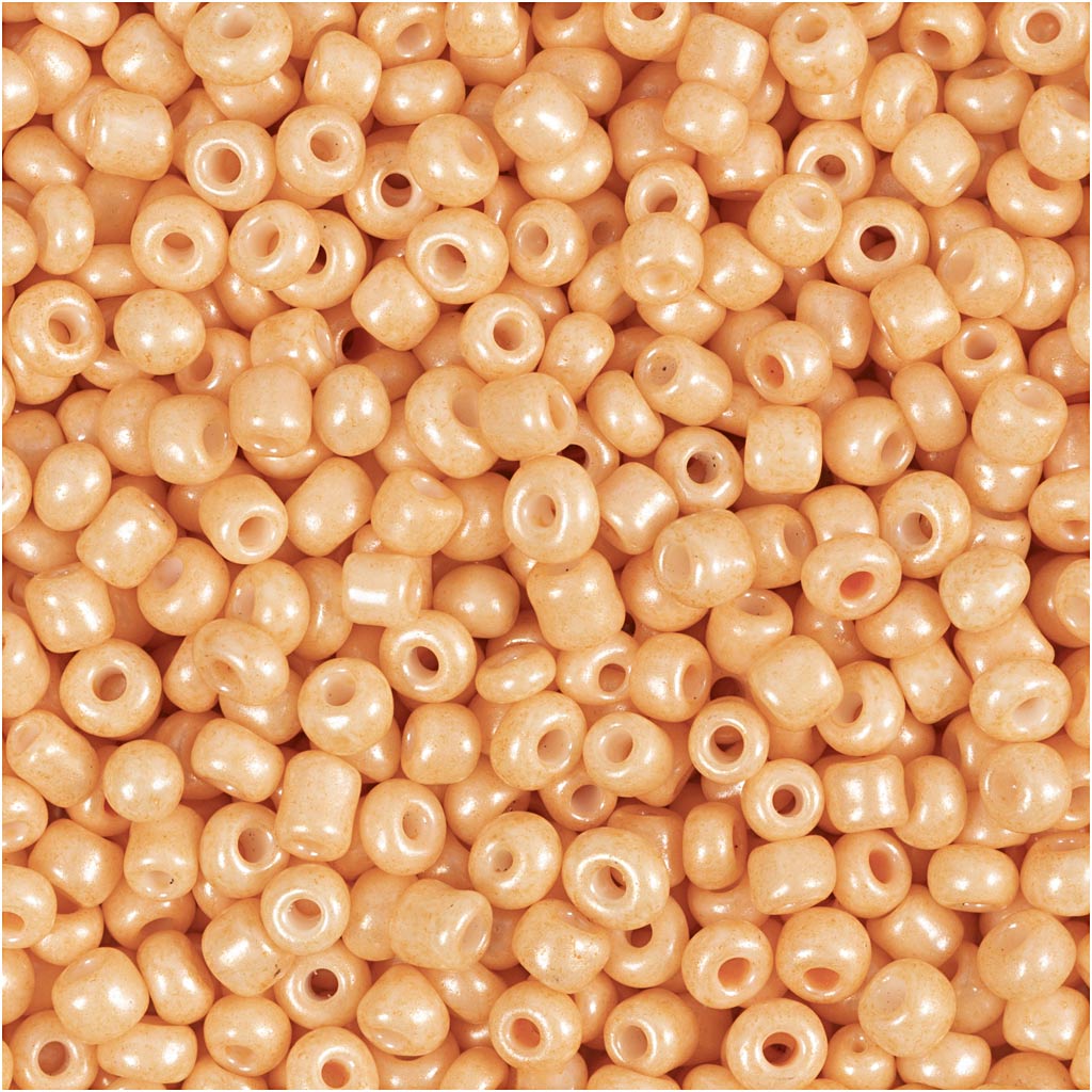 Seed Beads, dia. 3 mm, suurus 8/0, augu suurus 0,6-1,0 mm, virsik, 25 g/ 1 pakk - Image 3
