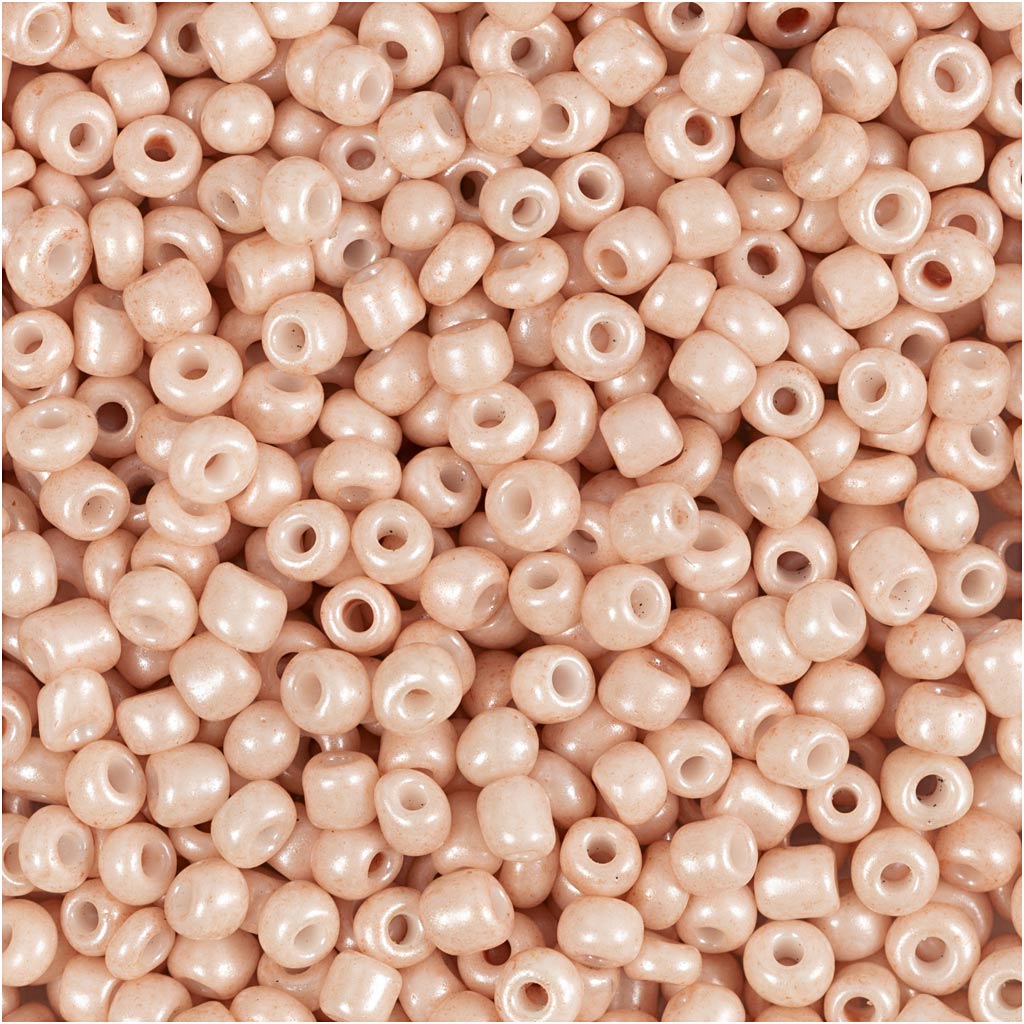 Seed Beads, dia. 3 mm, suurus 8/0, augu suurus 0,6-1,0 mm, tolmune roosa, 25 g/ 1 pakk