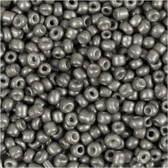 Seed Beads, dia. 3 mm, suurus 8/0, augu suurus 0,6-1,0 mm, hall, 25 g/ 1 pakk