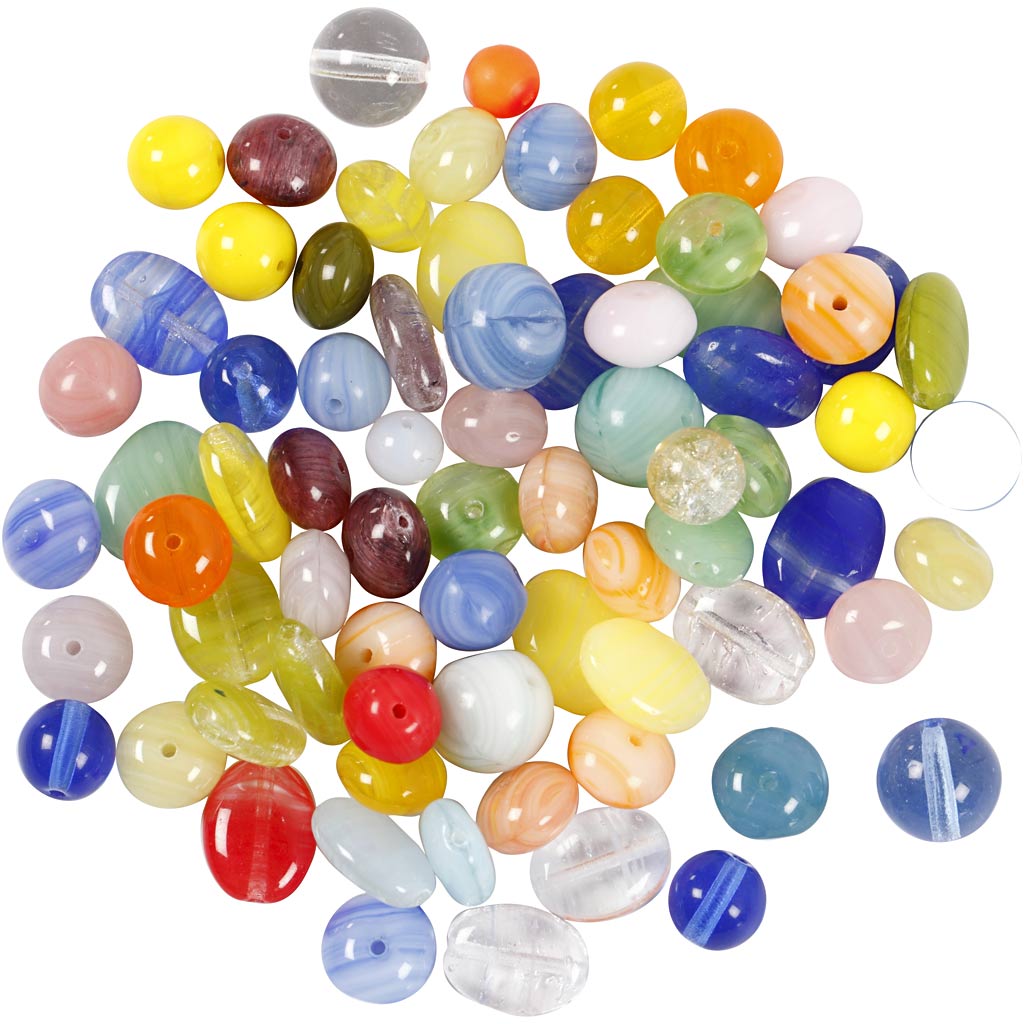 Klaashelmed, ümmargused, ovaalsed, ümmargused, diameeter. 6-13 mm, augu suurus 0,5-1,5 mm, värvivalik, 350 g/ 1 pakk - Image 2