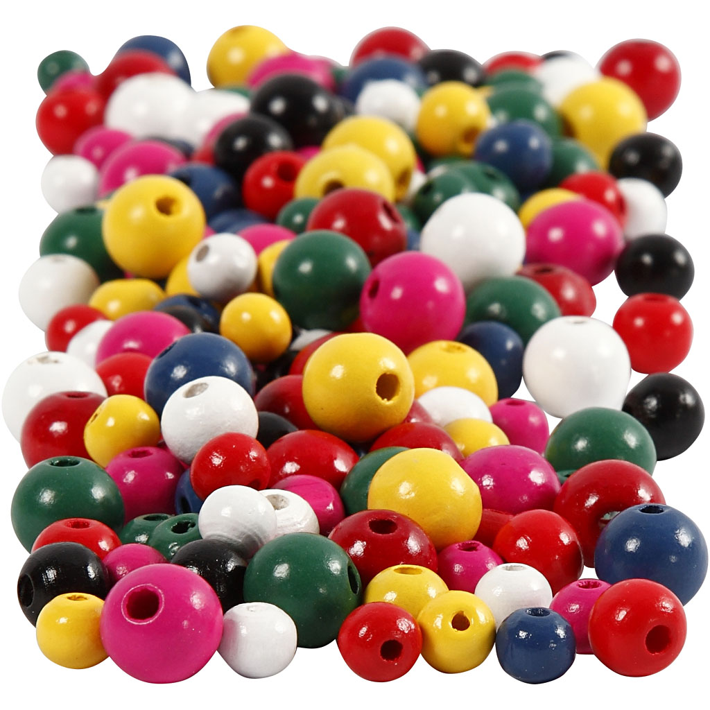 Puidust helmed, diameeter. 8+10+12 mm, augu suurus 2-2,5 mm, ca. 540 tk, värvide valik, 175 g, 400 ml/ 1 ämber. - Image 3