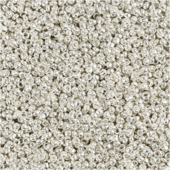 Seed Beads, dia. 1,7 mm, suurus 15/0, augu suurus 0,5-0,8 mm, hõbedane metall, 25 g/ 1 pakk