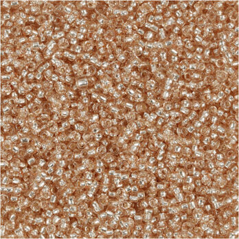 Seed Beads, dia. 1,7 mm, suurus 15/0, augu suurus 0,5-0,8 mm, virsik, 25 g/ 1 pakk