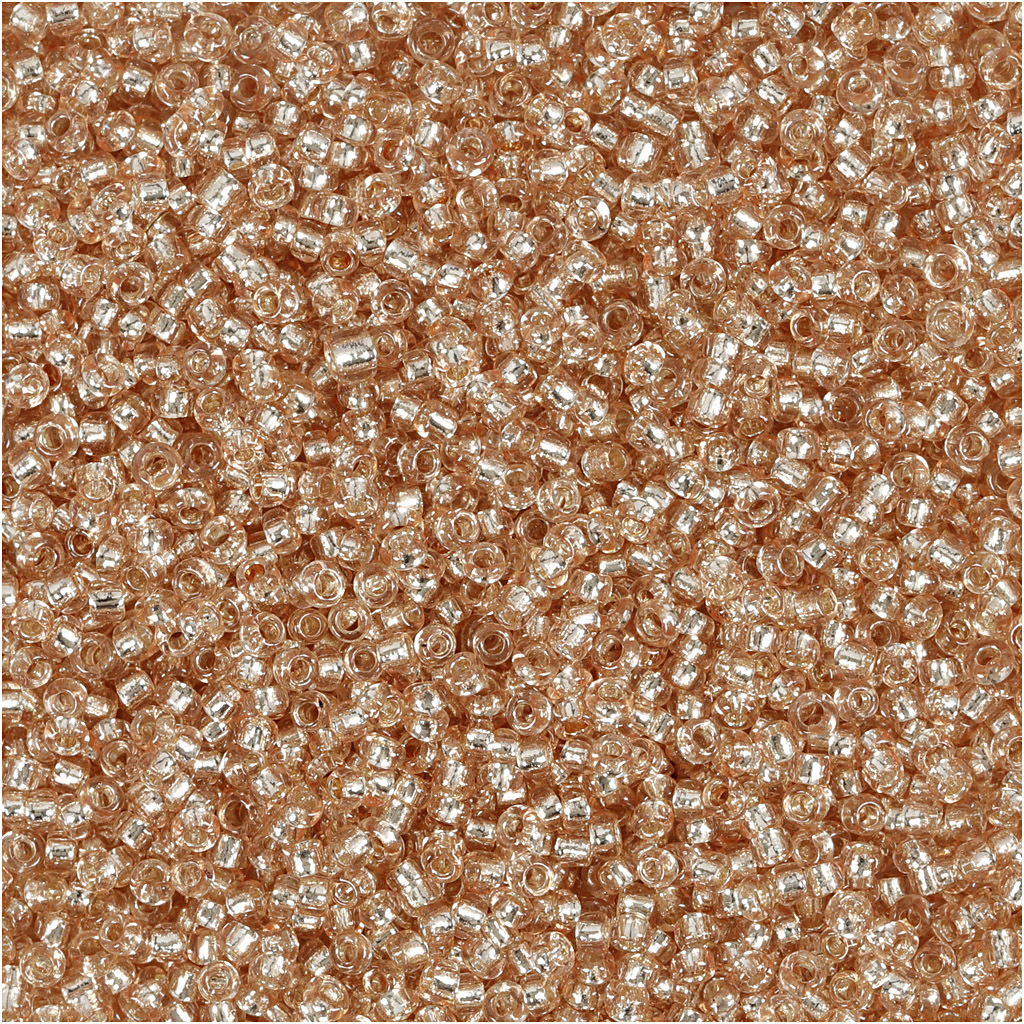 Seed Beads, dia. 1,7 mm, suurus 15/0, augu suurus 0,5-0,8 mm, virsik, 25 g/ 1 pakk - Image 3