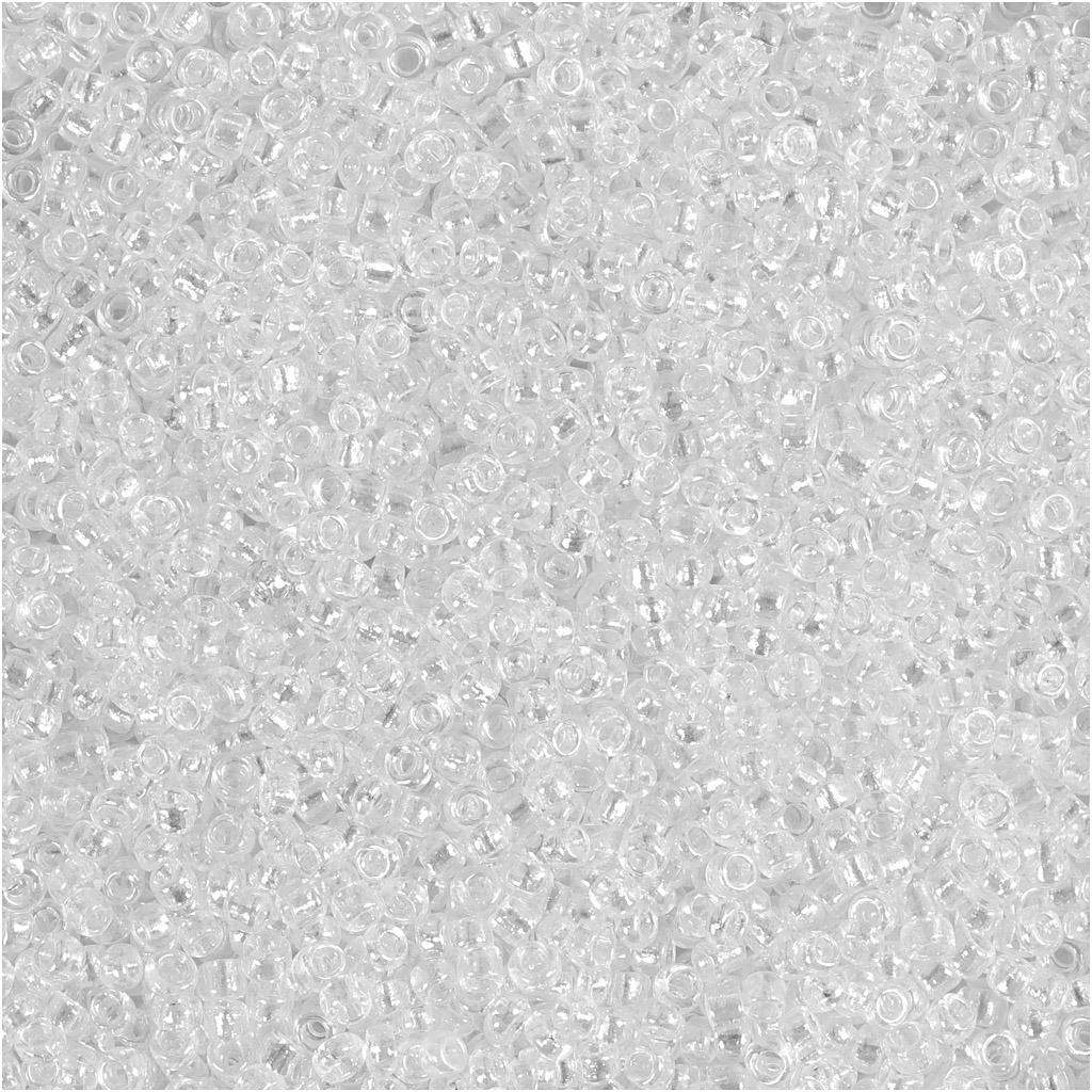 Seed Beads, dia. 1,7 mm, suurus 15/0, augu suurus 0,5-0,8 mm, läbipaistev, 25 g/ 1 pakk - Image 3