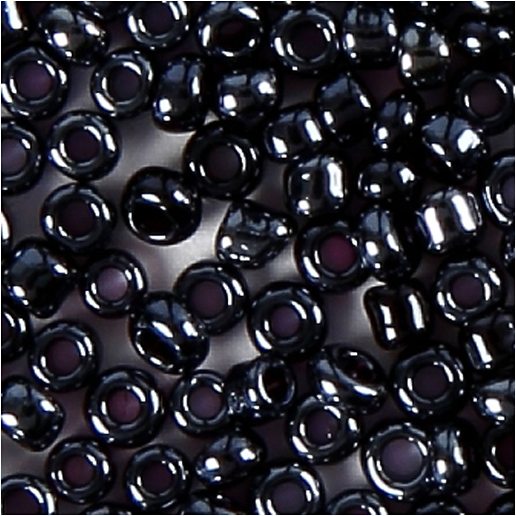 Seed Beads, dia. 1,7 mm, suurus 15/0, augu suurus 0,5-0,8 mm, tumehall, 500 g/ 1 kott. - Image 2