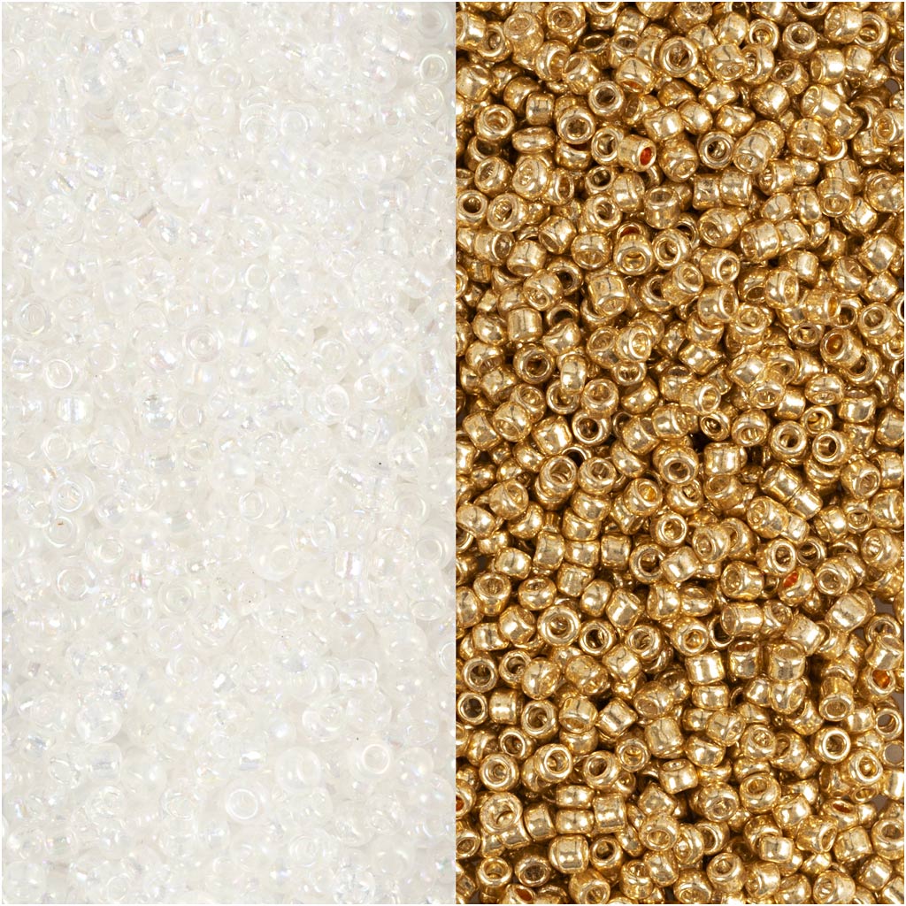 Seed Beads, dia. 1,7 mm, suurus 15/0, augu suurus 0,5-0,8 mm, valge, 2x7 g/ 1 pakk - Image 3
