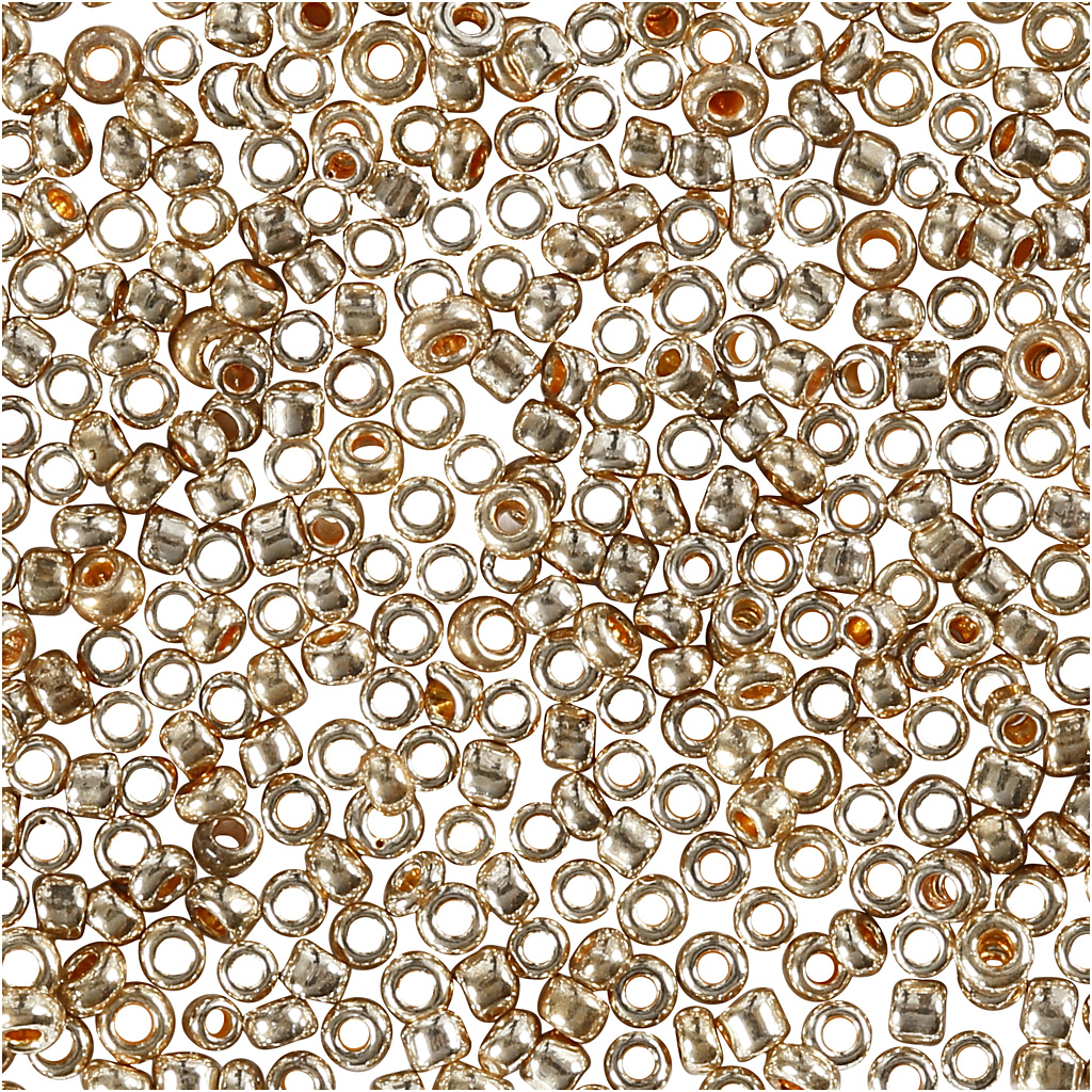 Seed Beads, dia. 1,7 mm, suurus 15/0, augu suurus 0,5-0,8 mm, roosakas kuld, 25 g/ 1 pakk - Image 3