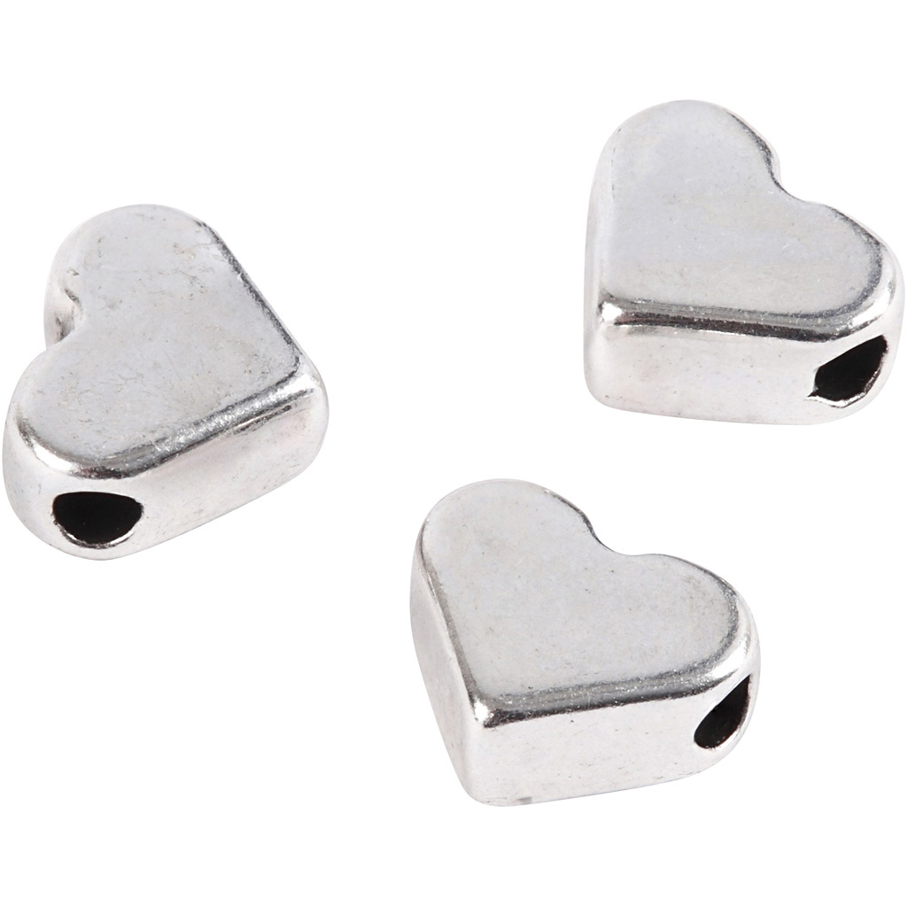 Vahepealsed helmed, suurus 5,5x7 mm, augu suurus 1 mm, hõbetatud, 3 tk/ 1 pakk