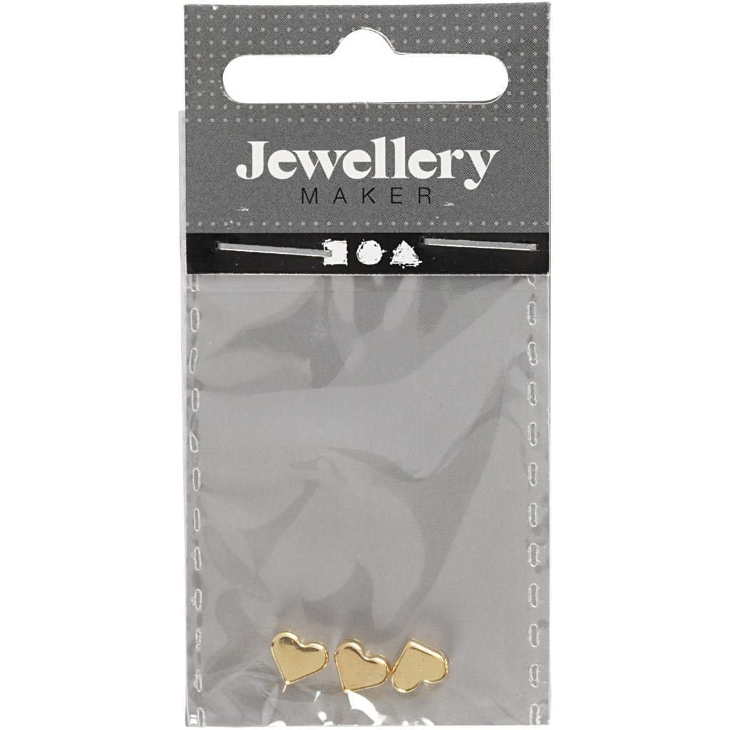 Vahepealsed helmed, suurus 5,5x7 mm, augu suurus 1 mm, kullatud, 3 tk/ 1 pakk - Image 2