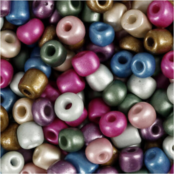 Seed Beads, dia. 5 mm, suurus 4/0, augu suurus 1,2 mm, metallilised värvid, 720 g/ 1 tuubi