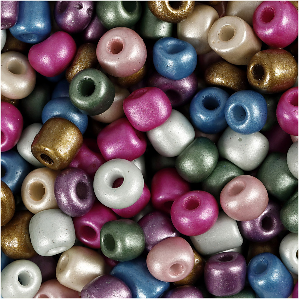 Seed Beads, dia. 5 mm, suurus 4/0, augu suurus 1,2 mm, metallilised värvid, 720 g/ 1 tuubi - Image 3