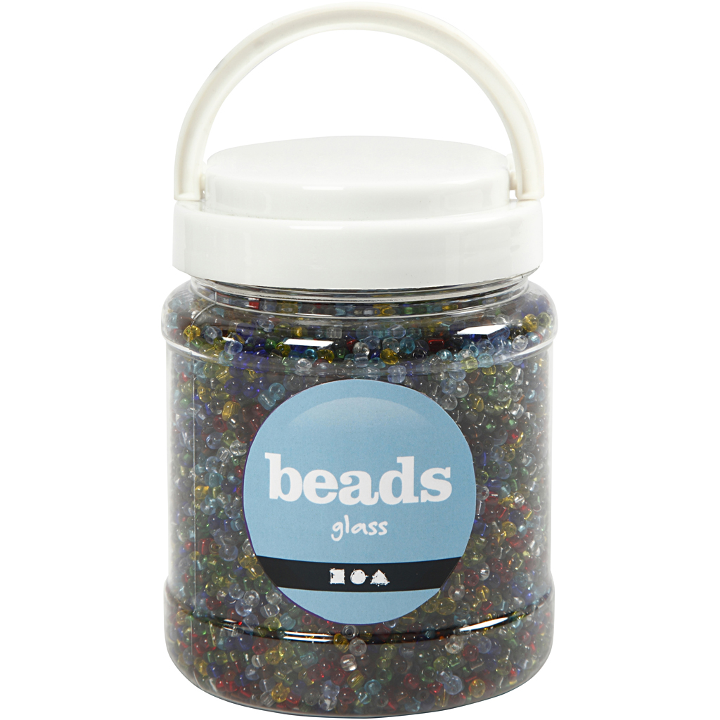 Seed Beads, dia. 4 mm, suurus 6/0, augu suurus 0,9-1,2 mm, läikiv läbipaistev, 1000 g/ 1 pakk - Image 2