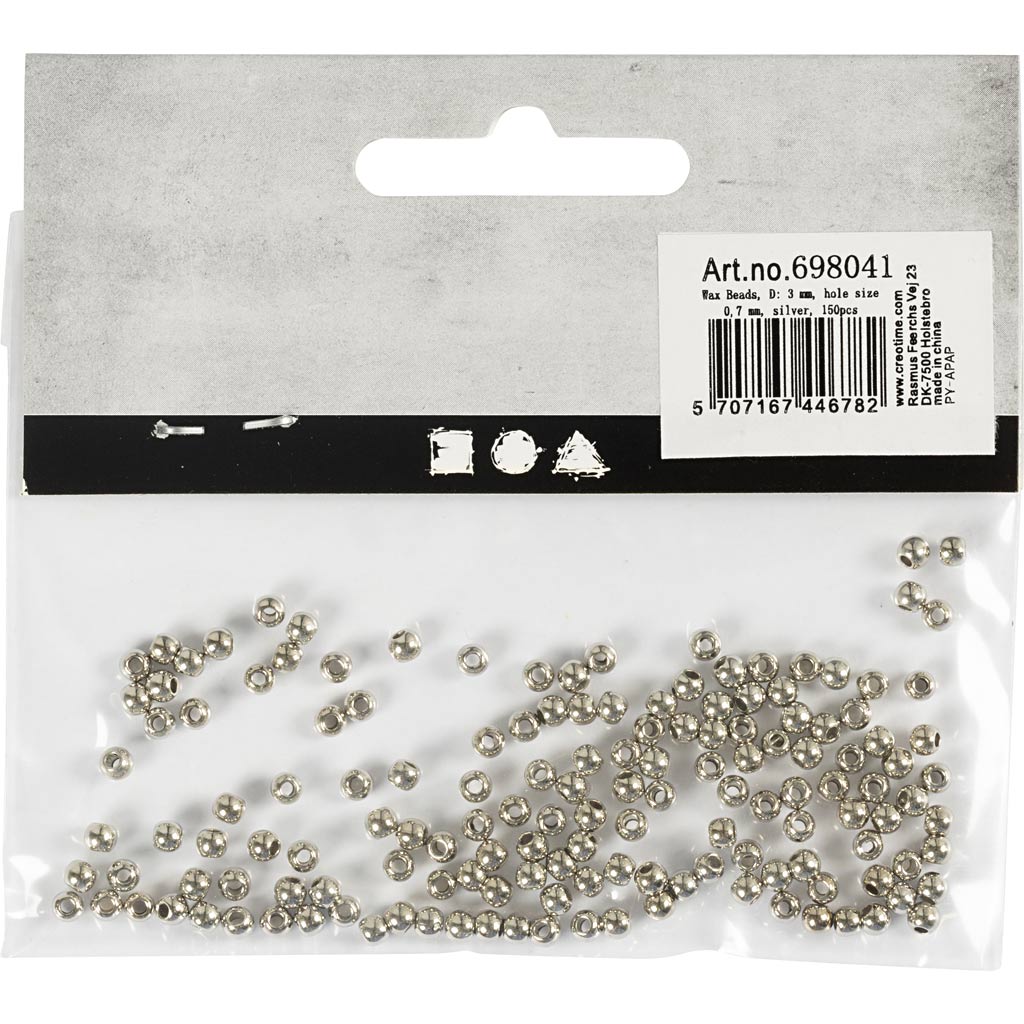 Vahahelmed, diameeter. 3 mm, augu suurus 0,7 mm, hõbedane, 150 tk/ 1 pakk - Image 3