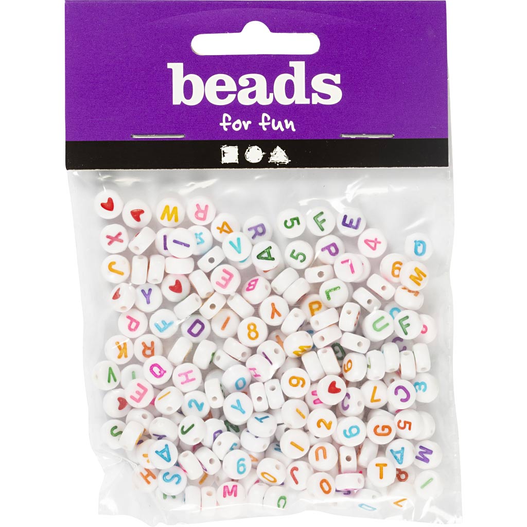 Kirjahelmed, suurus 7 mm, augu suurus 1,2 mm, ca. 200 tk, valge, 25 g/ 1 pakk - Image 2