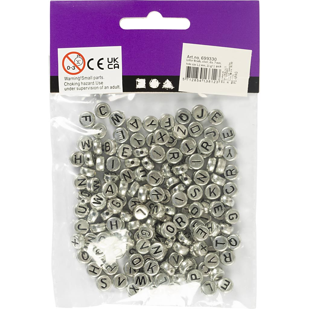 Kirjahelmed, dia. 7 mm, augu suurus 1,2 mm, ca. 200 tk, hõbedane, 21 g/ 1 pakk - Image 3