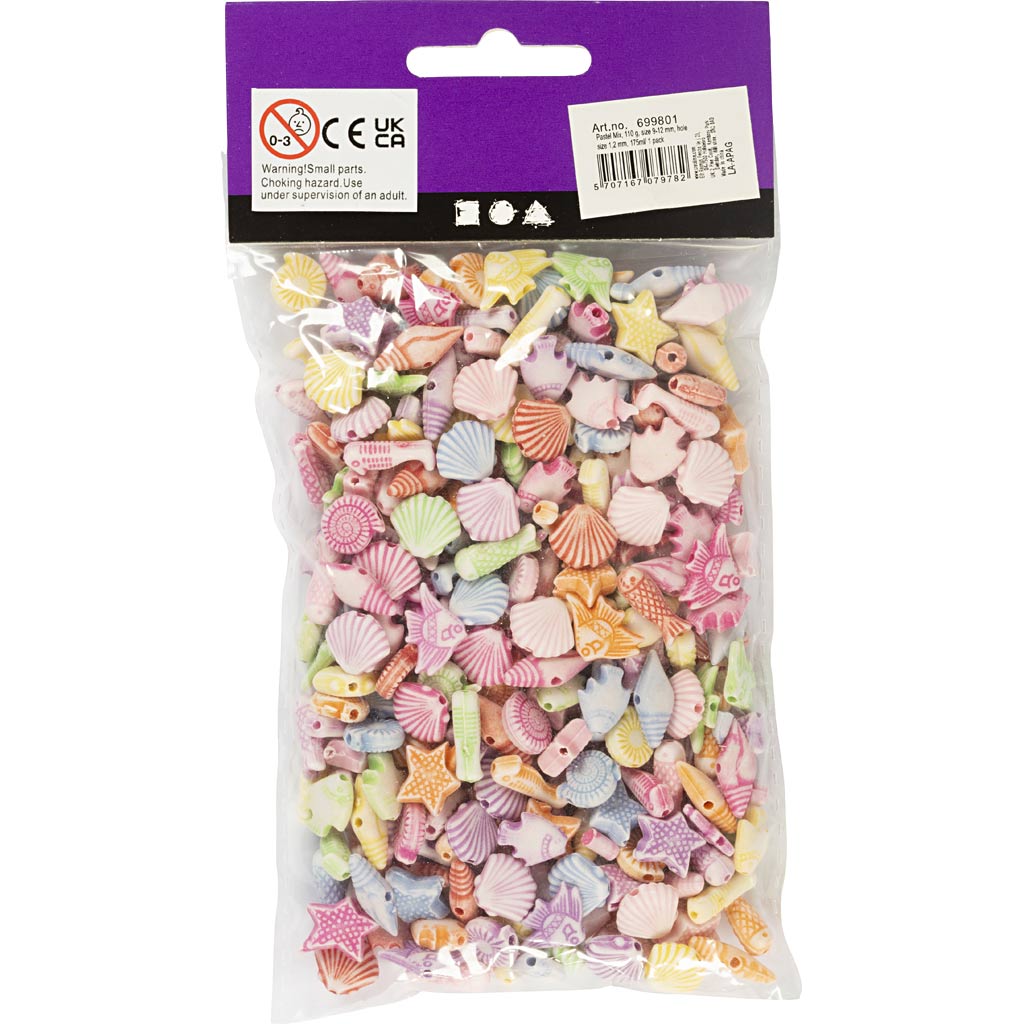 Pastelsegu, suurus 9-12 mm, augu suurus 1,2 mm, ca. 380 tk, 110 g, 175 ml/ 1 pakk - Image 3