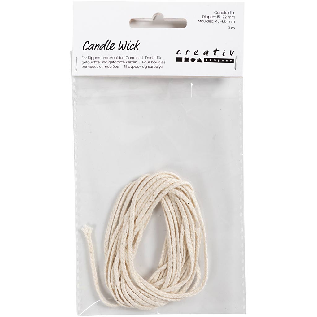 Tikk, sobib kastetud küünaldele (diameeter 15-22 mm) ja vormitud küünaldele (diameeter 40-60 mm), 100 g, 3 m/ 1 pakk - Image 2