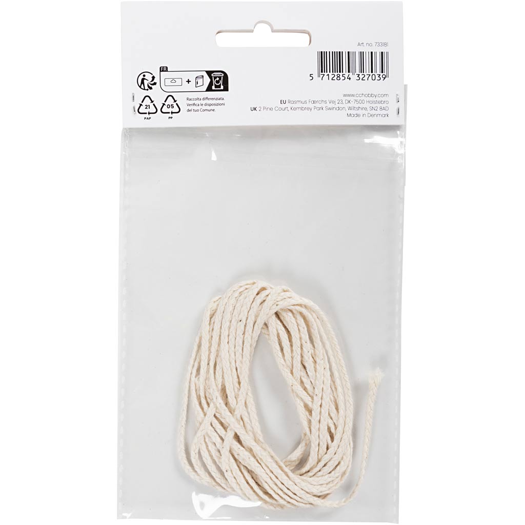 Tikk, sobib kastetud küünaldele (diameeter 15-22 mm) ja vormitud küünaldele (diameeter 40-60 mm), 100 g, 3 m/ 1 pakk - Image 3