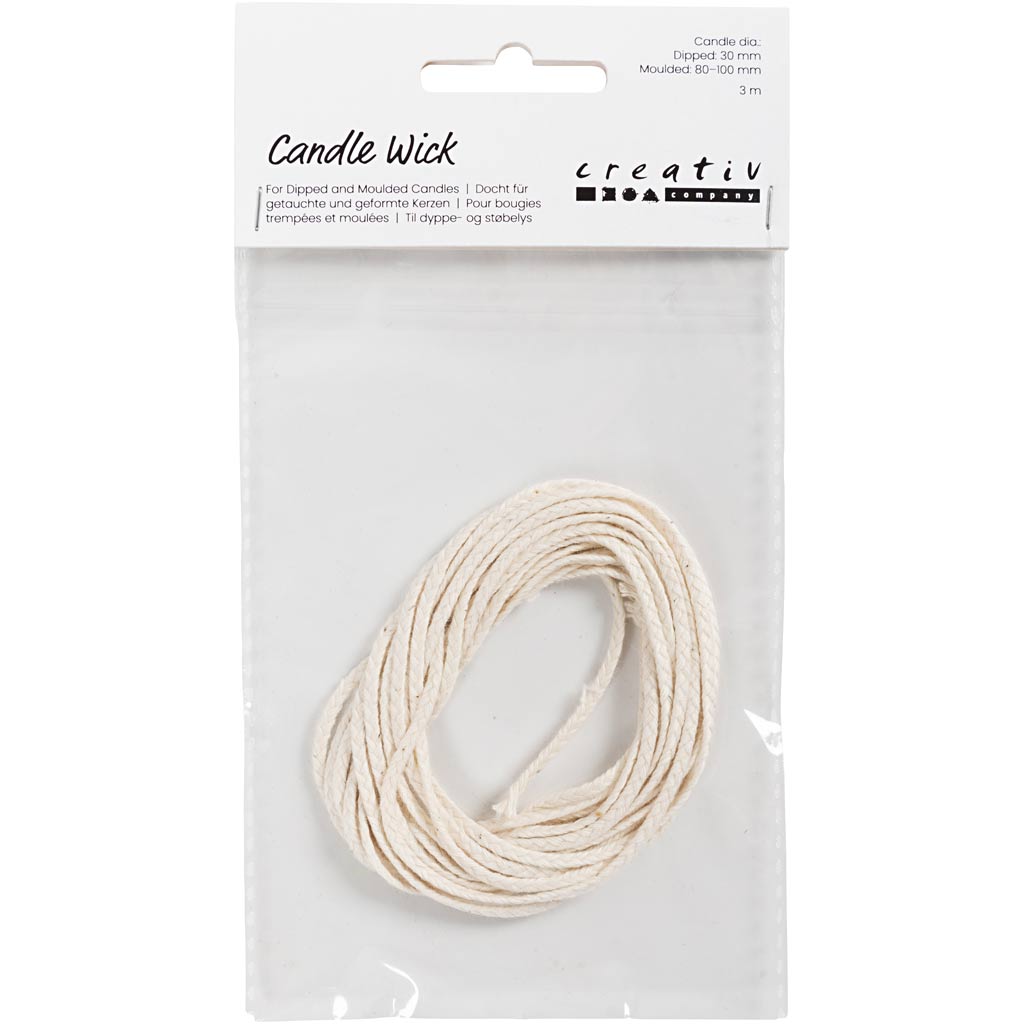 Tikk, sobib kastetud küünaldele (diameeter 30 mm) ja vormitud küünaldele (diameeter 80-100 mm) , W: 2 mm, 100 g, 3 m/ 1 pakk. - Image 2