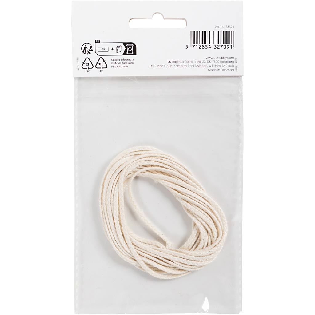 Tikk, sobib kastetud küünaldele (diameeter 30 mm) ja vormitud küünaldele (diameeter 80-100 mm) , W: 2 mm, 100 g, 3 m/ 1 pakk. - Image 3