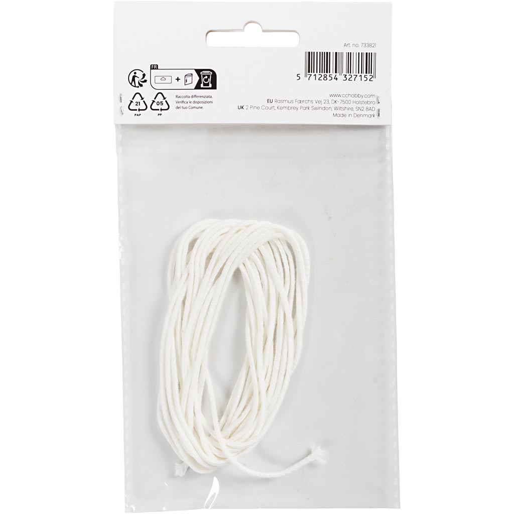 Wick for Beeswax Sheets, kasutamiseks mesilasvaha plaatidest valmistatud küünaldega, nr. 3, paksus 2-3 mm, 100 g, 3 m/ 1 pakk - Image 3